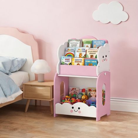 Meuble de rangement enfant modulaire avec étagères et rose en MDF (1/5)