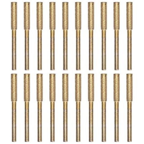 Kit d'affûtage de tronçonneuse 20 pièces avec têtes de meulage rotatives, finition or 4,8 mm