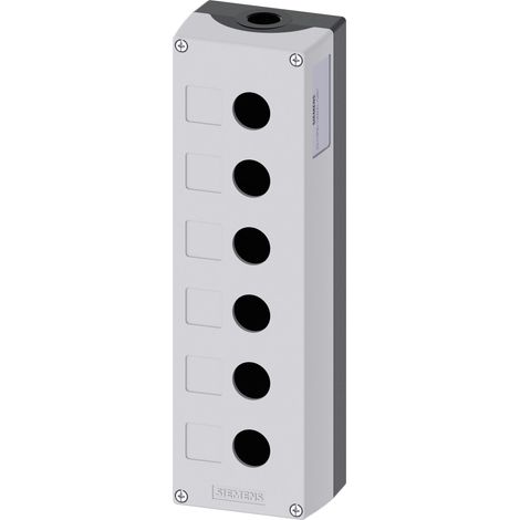 Boîtier de bouton-poussoir Siemens SIRIUS ACT, 6 découpes, en Métal Gris, Ø 22mm ( Prix pour 1 )