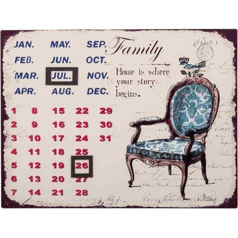 Calendario de metal 25x33 cm (1/3)