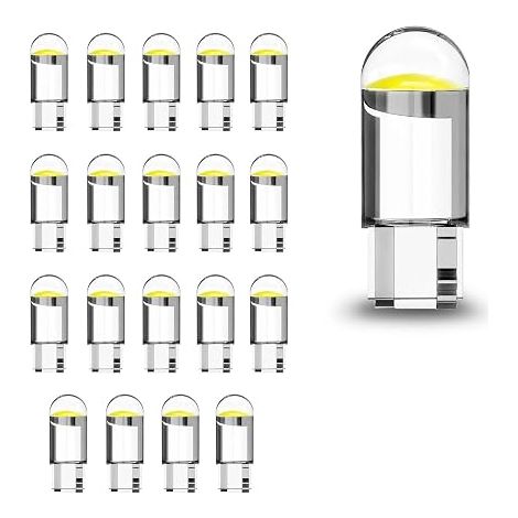 Ampoules T10 LED W5W Veilleuse Voiture Blanc 6000K 12V 20Pièces (1/5)