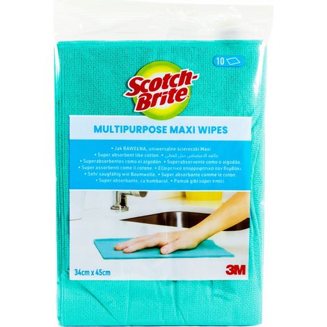 3M Scotch-Brite Universal-Reinigungstücher, Maxi, Abmessungen 34x45 cm, 10 Stück. (1/3)