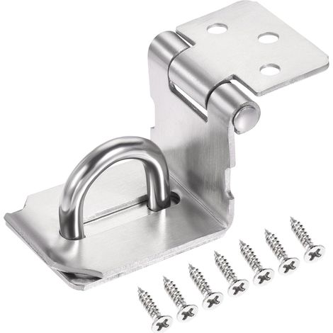 3" Edelstahl 90 Grad Schwer Haspelschloss mit Schrauben for Schrank Silber (1/5)