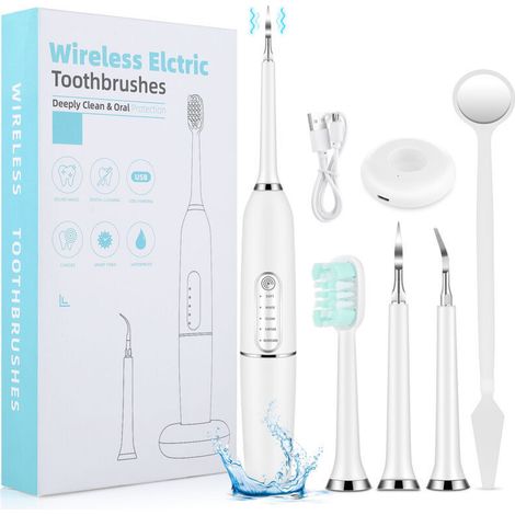 Brosse à dents électrique avec hydropulseur 3-en-1 - Ultrasonique + irrigateur buccal + nettoyeur - Soin complet (1/4)