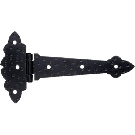 Dekoratives Scharnier für Möbel, 154,5 x 73 mm, schwarz geschmiedet (1/2)