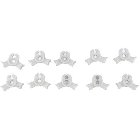 Pack of 20 white plastic modeling clips, low stress and adjustable to 90°, for greenhouses and gardens. (1/5)