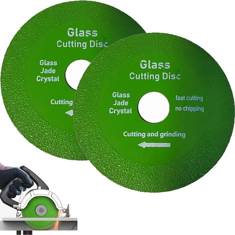 Disque Coupe Verre Lot de 2, Meuleuse d'Angle, Frit, Granit Céramique Marbre, Lame Diamantée, en Matériau Résistant et Conçu pour une Longue Utilisation (1/5)