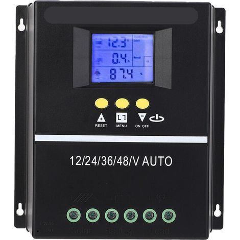 Contrôleur de charge solaire 12V 24V 36V 48V Batterie photovoltaïque Régulateur de panneau MPPT auto-adapté Système d'alimentation domestique 80A, (1/4)