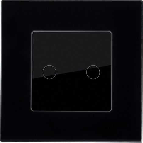 Interruptor Táctil Doble Conmutado y Cruzamiento con Marco Cristal Modern Negro