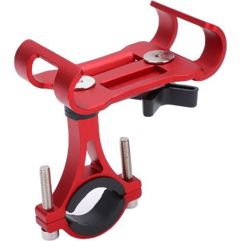 Support de téléphone rotatif pour vélo, fixation sur guidon, rotation à 360°, compatible avec les smartphones de 3,5 à 6,5 pouces (rouge). (1/5)