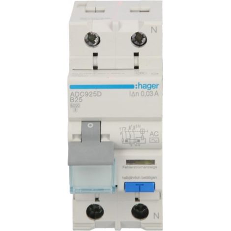 RCBO 2P B25A 0,03A Fehlerstromschutzschalter Typ AC ADC925D
