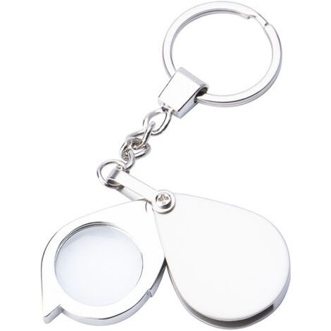royaluxe-Petite loupe de poche grossissante 20 x en métal et verre 30 mm avec porte-clés - Mini loupe de lecture portable pliable pour la lecture de pièces de monnaie et les loisirs