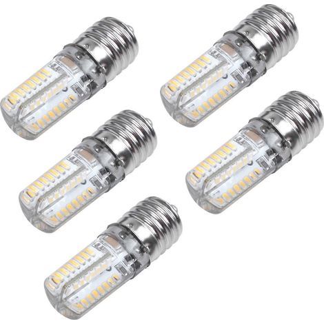 Lot de 5 ampoules LED E17 5W 64 SMD 3014. lumière blanc chaud. 110-220V CA (1/5)