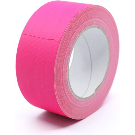 Gaffeur fluo ruban adhésif Toilé - 50 mm x 25 m - Rose (1/2)