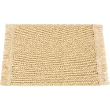 Mantel individual, Mantel individual de papel con flecos, Posavasos, Mantel aislante térmico, Resistente al calor / Plegable, 45 x 30 cm (1/5)