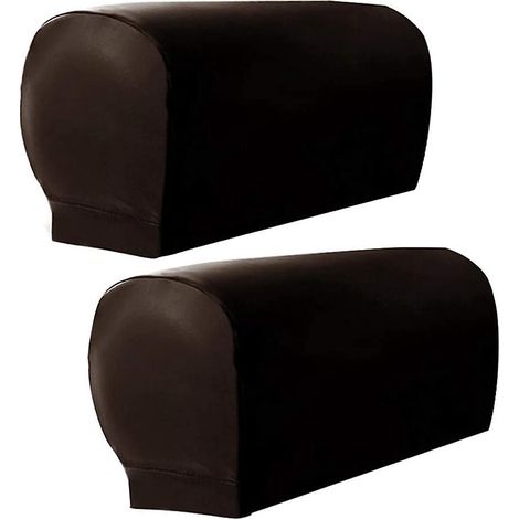 Housses d'accoudoirs pour fauteuil, lot de 2, en cuir PU ultra épais et doux, pour fauteuils inclinables et canapés. (1/5)
