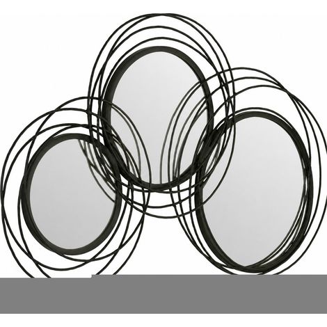 Miroir mural rond en métal noir - noir (1/5)