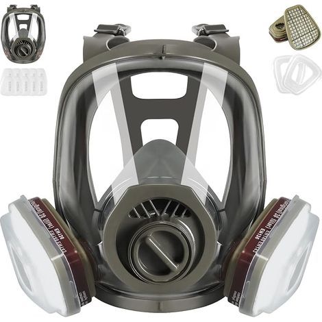Masque Respiratoire Réutilisable avec Filtre, 6800 Masque a Gaz de Protection Respiratoire, Masque Anti Poussiere pour Peinture, Soudage, Vapeurs Organiques, Resine Epoxy, Poncage (1/5)