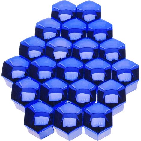 17 mm Felgenschraubenabdeckungen, blau-metallic + Abzieher, 20 Stück. (1/5)