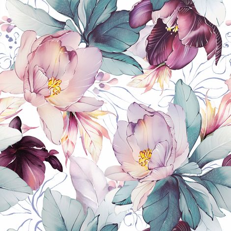 Papier peint panoramique - Fleurs - 130 cm x 130 cm (1/2)