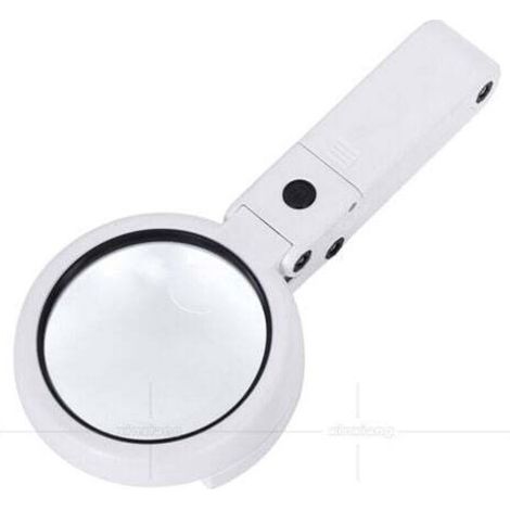 Illuminated Magnifier, Handheld Magnifier on Stand 5X 11X with 8 LED Light, Magnifying Lamp with Adjustable Intensity