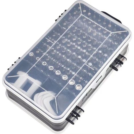 122 en 1 Kit Tournevis De Précision, Kit de Réparation, Mini Tournevis Kit Outil Informatique pour PC, MacBook, iPhone, Lunettes, Montre, Smartphone, Appareil Photo, Montres,etc (1/3)