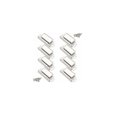 Cierres magnéticos, cierre magnético para puerta de 10 kg y 32 tornillos, acero inoxidable 304, cierres magnéticos para cerrar puertas de muebles/armarios/gabinetes (paquete de 8), - Crezuo (1/4)