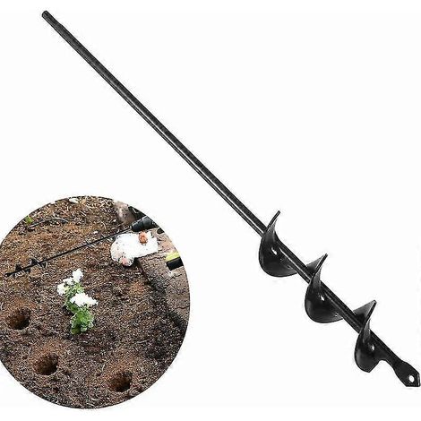 Mèche de jardin 4 x 45 cm, outil de plantation pratique pour les semis de bulbes, mèche de jardin hélicoïdale pour perceuse manuelle et électrique (1/5)