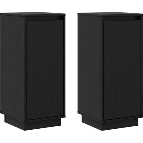 Maison Exclusive - Aparador 2 uds madera maciza de pino negro 31, (1/5)