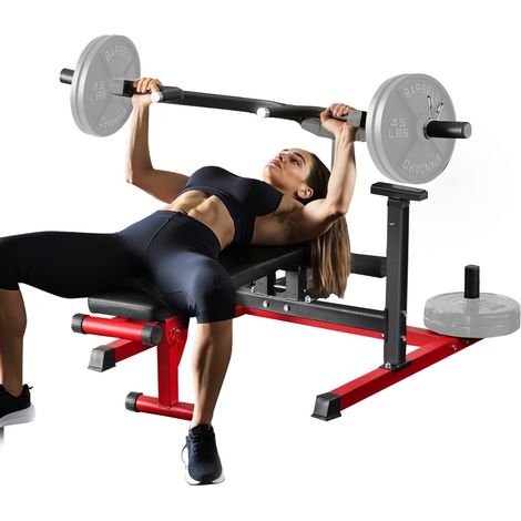 Presse Pectorale Capacité de 204 kg, Banc de Développé Couché Réglable, Banc de Musculation Incliné Plat avec Bras Convergents Indépendants, Équipement pour Abdominaux et Épaules, Gym Domicile (1/5)