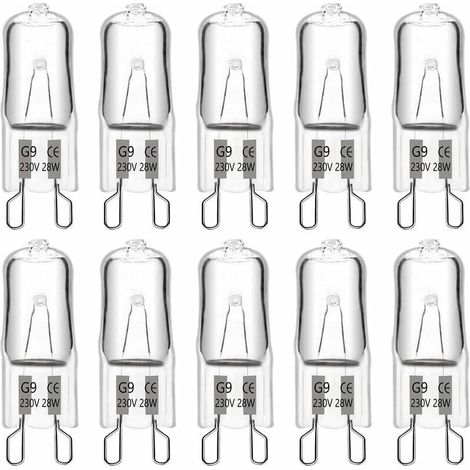 Ulisem Halogenlampe G9 28W 230V, 370LM 2700K Warmweiß Dimmbar, G9 Kapsellampen, für Kronleuchter, Landschaftslampen, Wandleuchten, Schrankbeleuchtung, 10er-Pack (1/4)