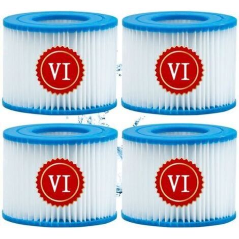 Cartouche de filtre pour spa et piscine gonflable – Compatible avec Lay-z-Spa (Miami, Vegas, Monaco), taille VI / 6–58323, lot de 4 pièces (1/5)