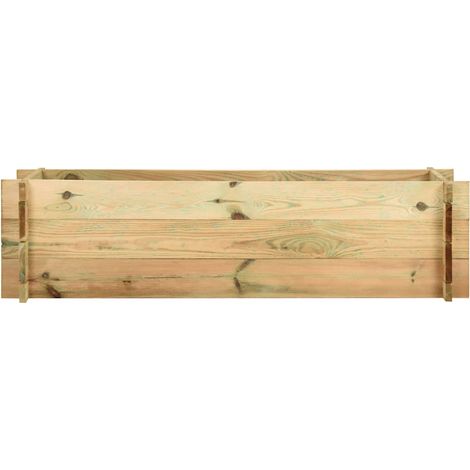 Jardinière, Pot de Fleurs d'extérieur, Lit surélevé de légumes Bois de pin imprégné 120 cm OIB5127E (1/5)