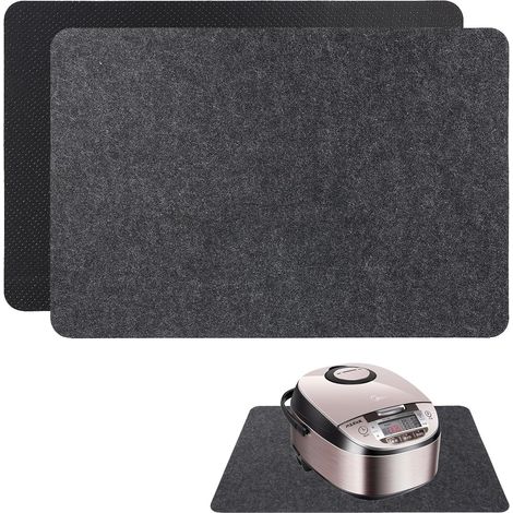Lot de 2 tapis de protection ignifuge, plaque de protection contre la chaleur, couverture de protection contre l'incendie pour machines à café, micro-ondes, grille-pain, friteuse à air (30 x 45 cm, (1/5)