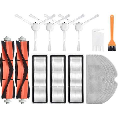 Pièces De Rechange Pour Aspirateur Robot - 16 Pièces Compatibles Xiaomi Mijia 1C - Brosses Principales Filtres Brosses Triangulaires Vadrouilles