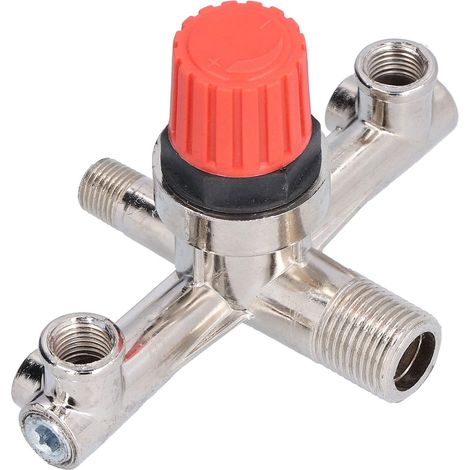 Tube à Double Sortie Interrupteur de Compresseur D'air Valve Métallique Haute Précision Débit Accru Joint Annulaire en Forme de V Connexion Filetée pour Compresseur (1/5)
