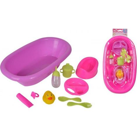 Simba 105562128 - Vaschetta da Bagno con Vasino, Paperetta, Biberon, Ciuccio e Accessori, 10 Pezzi