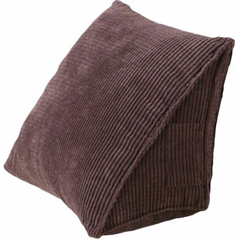 Coussin lombaire amovible et lavable en velours côtelé pour voiture, bureau à domicile, marron marron 203640 cm (1/5)