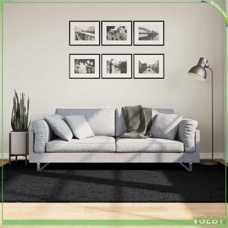 Tapis - FAFEISY - OVIEDO - 160x230 cm - 100% polyester - poils courts (noir) (1/5)