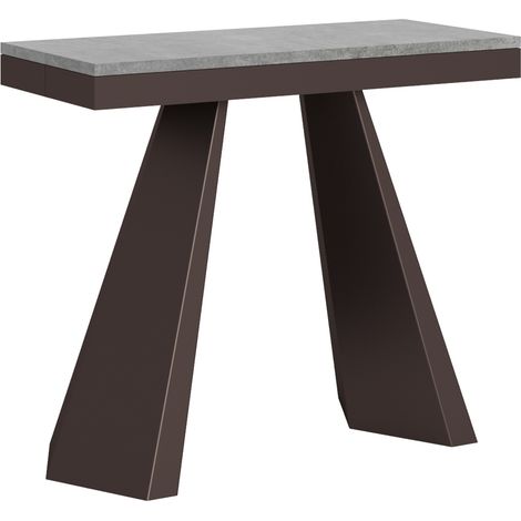Consolle allungabile 90x40/300 cm Diamante Evolution cemento telaio e gambe orso (1/5)