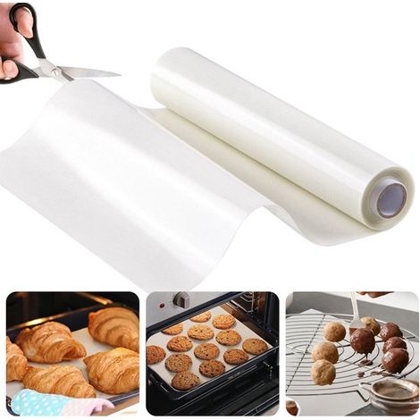Tapis de cuisson en silicone en rouleau, antidérapant, réutilisable et antiadhésif, pour friteuses à air chaud et four. (1/5)