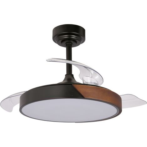Ventilatore LED con pale retrattili Taoro Mini Nero 46W 5520 Lm CCT (1/5)