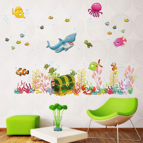 Stickers muraux Océan pour chambre à coucher - Papier peint décoratif (1/4)