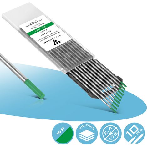 STAHLWERK Wolframelektroden / Schweißelektroden WP Grün 2,4 mm x 175 mm 10er Set
