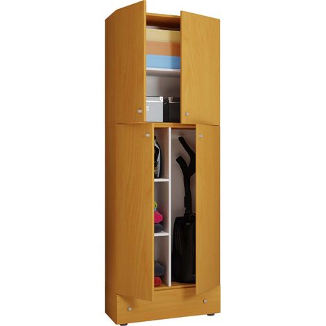 Armoire de nettoyage d'armoire de balai en bois Lona S 200x70x39 - VCM (1/3)