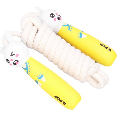 Corde à sauter enfant motif lapin blanc, réglable pour débutants maternelle et primaire, corde sauter sportive ludique (1/5)