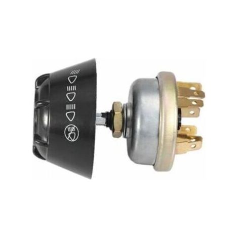 Commutateur Tracteur, 12V étanche lumière/commutateur de klaxon bouton-poussoir en métal pour tracteur Massey Ferguson (argent + noir) (1/3)
