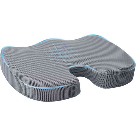 Seat Cushion Solid Colour Grey 47 x 37 x 8 cm Memory Foam vidaXL