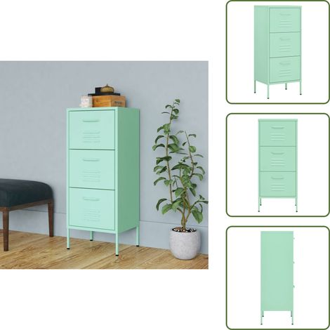 Armoire de rangement Vert menthe 42,5x35x101,5 cm Acier - Meuble De Rangement - Armoire De Rangement - Meuble Vert - Armoire Métallique - Étagère Ouverte (1/5)