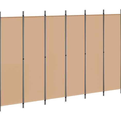 6-Panel Room Divider Beige 300 x 200 cm Fabric vidaXL